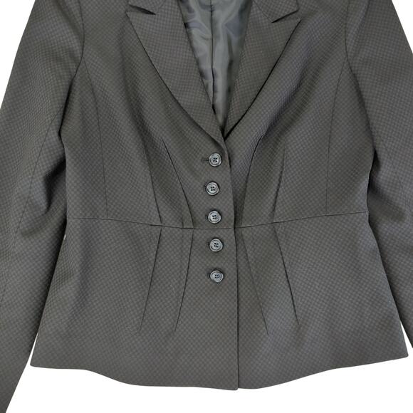 Halogen Blazer Jacket Women's Size 8 Polyester‎ Blend Lined Black Gray - Picture 4 of 10